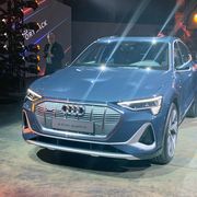 The 2020 Audi E-tron Sportback has an electric motor on each axle and a flat battery pack in between.
