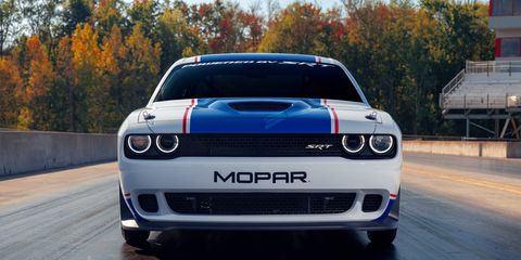 <h4>The 2020 Mopar Dodge Challenger Drag Pak is powered by the supercharged 354-cubic-inch HEMI V8.</h4>
