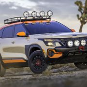 The production 2021 Kia Seltos goes on sale early in 2020. This is the Trail Attack concept.
