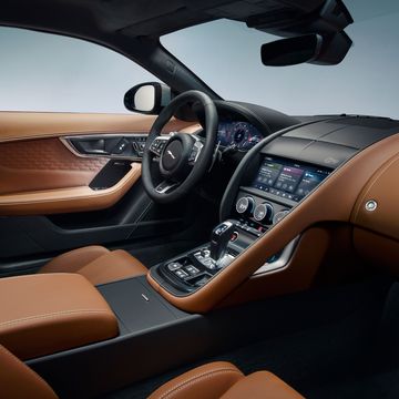 Inside the 2021 Jaguar F-Type coupe.
