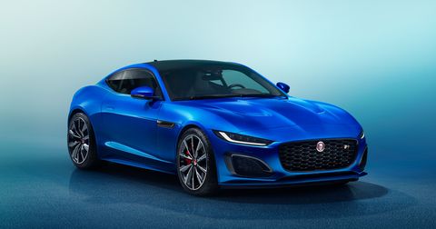 One notable change: The 2021 F-Type's headlights are now slim and horizontal, versus the fuller, more vertically oriented headlights on previous cars.
