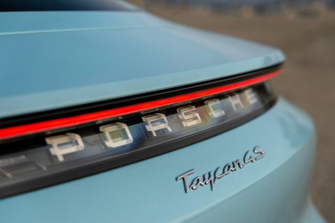 Porsche designers are proud of the 3-D PORSCHE spelled out in the middle of the light bar in the back.
