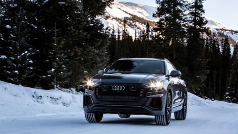 The 2019 Q8 is Audi's new flagship crossover SUV, a high-riding counterpart to the A8 luxury sedan. It combines a refined ride with a comfortable interior and cutting-edge technology -- and a second row of seats that offers more legroom for passengers than the larger, three-row Q7.