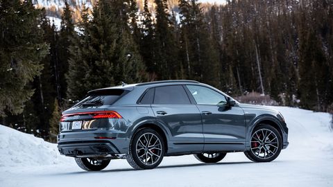 The 2019 Q8 is Audi's new flagship crossover SUV, a high-riding counterpart to the A8 luxury sedan. It combines a refined ride with a comfortable interior and cutting-edge technology -- and a second row of seats that offers more legroom for passengers than the larger, three-row Q7.