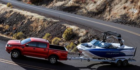 The 2019 Ranger can tow up to 7,500 pounds when equipped with the towing package.