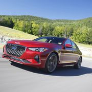 The 2019 Genesis G70 gets either a 2.0-liter turbocharged I4 or a 3.3-liter turbocharged V6.