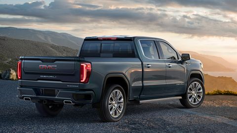 The 2019 GMC Sierra Denali comes with either a 355-hp, 5.3-liter V8 or a 420-hp 6.2-liter V8.
