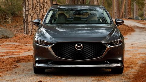 The 2019 Mazda 3 sedan comes with a carryover 2.5-liter four-cylinder making 186 hp.