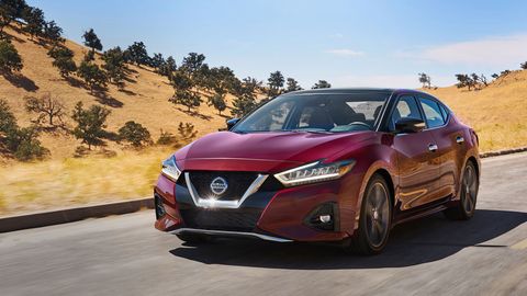 The 2019 Nissan Maxima comes with a V6 and a CVT making 300 hp.
