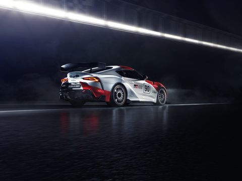 The GR Supra GT4 Concept is powered by a 3.0-litre straight-six-cylinder petrol engine with single twin scroll turbocharger