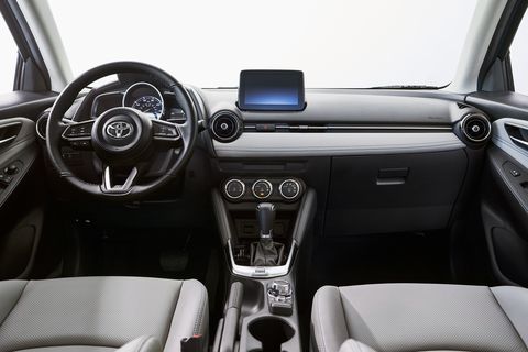 The 2020 Toyota Yaris interior looks similar to the previous model year's Yaris IA, which was essentially a Mazda 2.