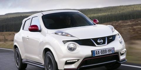 A modified exterior that is more aggressive is also more aerodynamic with a 37 percent improvement in downforce over the standard Juke.