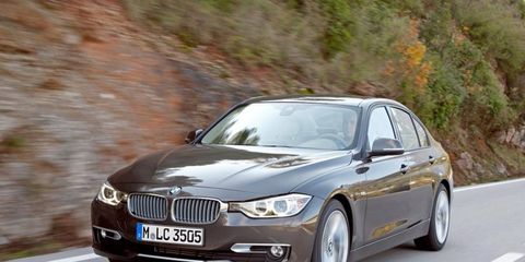 The 2012 BMW 335i sedan is powered by a 3.0-liter turbocharged I6 making 300 hp and 300 lb-ft of torque.