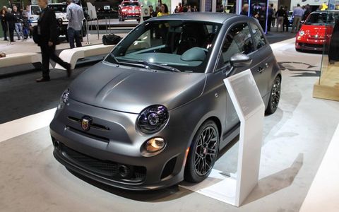 We think the dark-gray matte finish is perfectly suited fro this sporty Fiat 500 Abarth.