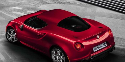The Alfa Romeo 4C makes extensive use of carbon fiber and aluminum to keep its curb weight at around 2,200 pounds.