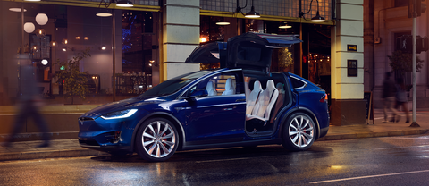The Tesla Model X P100D is the top-of-the-line SUV from Tesla, all-electric and tuned for ridiculous -
 Ludicrous - acceleration: 2.9 seconds from zero-to-60 mph is claimed, though we didn't see that. Inside it's a fully functional, high-tech family hauler.
