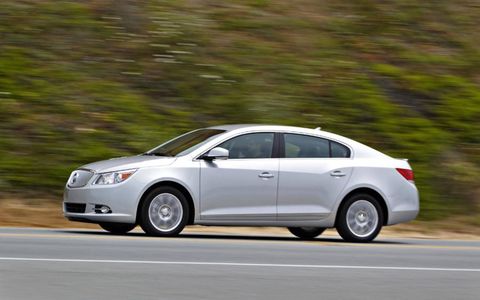 The 2013 Buick LaCrosse Touring comes with a driver confidence package including blind-spot alert and extra bright HID headlights.