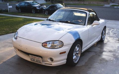 The Miata is washed and shiny and settling.