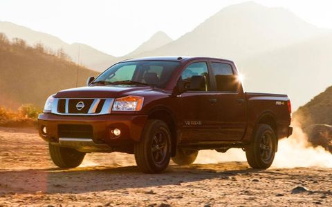The 2014 Nissan Titan Pro-4X starts out at $40,685. Our Autoweek tester topped out at $45,555.