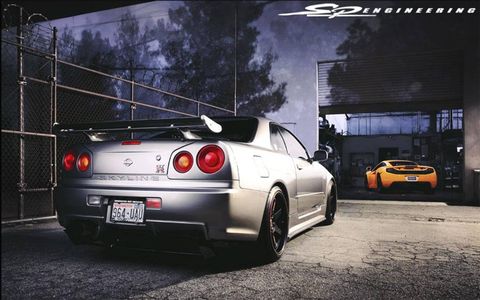 This 2002 Nissan R34 Skyline GT-R throws down 982 all-wheel-drive horsepower and 660 lb-ft of torque.