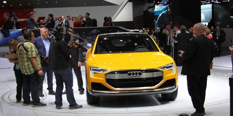 The 2016 Audi h-tron concept debuted in Detroit on Monday.