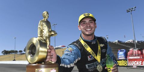 Tanner Gray has four career NHRA Pro Stock wins, the first coming earlier this year before he turned 18.