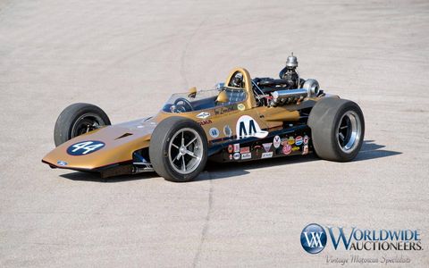 This 1969 All-American Racers was the only AAR Eagle sold to a new customer. That customer, Smokey Yunick, held on to the car for over 30 years. Currently, it's lot 31 at the Worldwide Auctioneers Scottsdale, Arizona, auction.