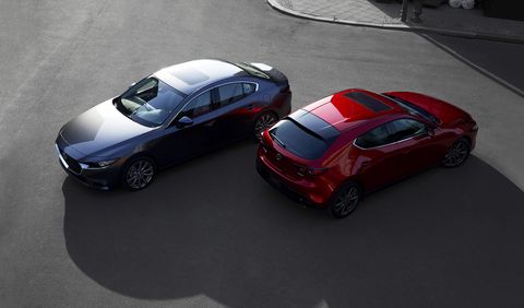 The new Mazda 3 sedan and hatchback compact cars debuted ahead of the 2018 LA Auto Show