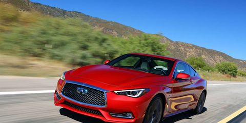 The Infiniti Q60 Coupe, especially in the Red Sport 400 trim shown above, is a strong contender in the sporty coupe segment, with 3863 pounds of ground-hugging weight and 400 hp of firepower underhood.