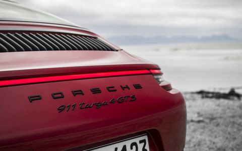 A turbocharged 3.0-liter H6 making 450 hp and 405 lb-ft of torque powers the 2017 Porsche 911 Carrera GTS.