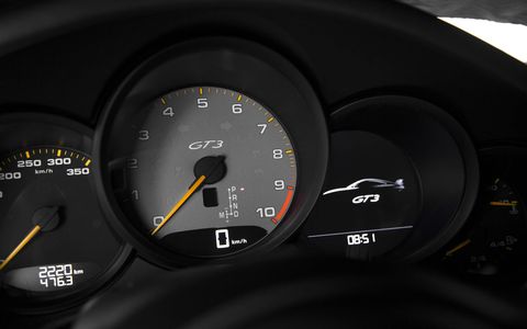 The GT sports steering wheel and sports seats plus with extended side bolsters add to the GT3 driving experience.