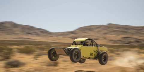 Wheee! Cody Jeffers, of Mojave Off-Road Racing Enthusiasts, said this particular Class 9 buggy "gets a little light sometimes." He wasn't kidding. Desert racing can be fun, a mixture of banging around in the dirt and occasionally flying above it.