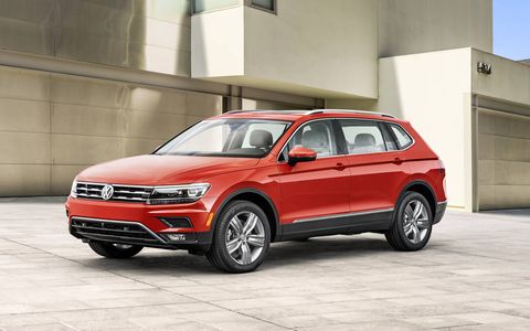The bigger, 2018 Tiguan premiered on Sunday, one day before the 2017 Detroit auto show, with more cargo space and an extra row of seats.
