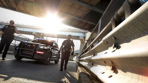 The 2020 Ford Police Interceptor Utility comes with a standard hybrid powertrain and high tech safety features.