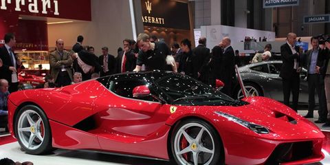 The Ferrari LaFerrari supercar packs 963 hp from its hybrid V12 and electric motor powertrain.