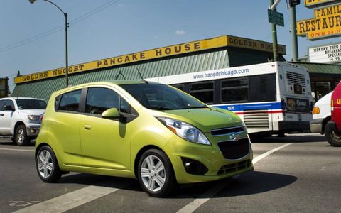 The 2013 Chevrolet Spark is equipped with a 1.2-liter engine producing 84 horsepower and 83 lb-ft of torque.