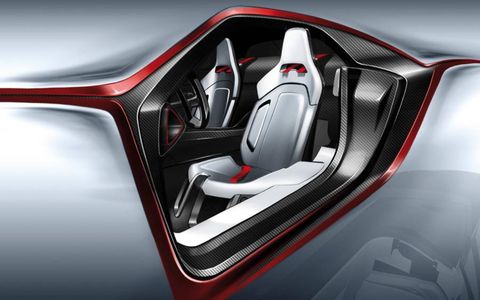 The driver molds to the interior of the ergonomic two-seater  Parcour concept.