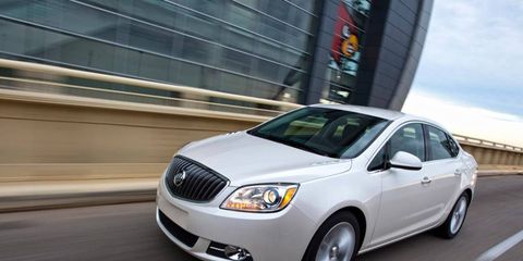 The 2013 Buick Verano Turbo is powered by a turbocharged 2.0-liter four-cylinder engine making 250 hp and 260 lb-ft of torque.
