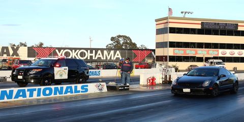The Sonoma Raceway drag strip features student-versus-cop racing on Wednesday nights.