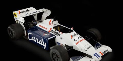 The Toleman has a 1.5-liter, four-cylinder engine.