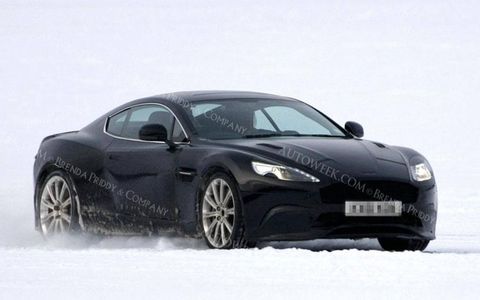 Spy shots show the new Aston Martin DB9 replacement testing.
