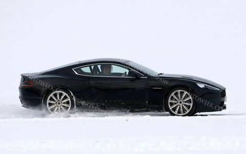 Spy shots show the new Aston Martin DB9 replacement testing.