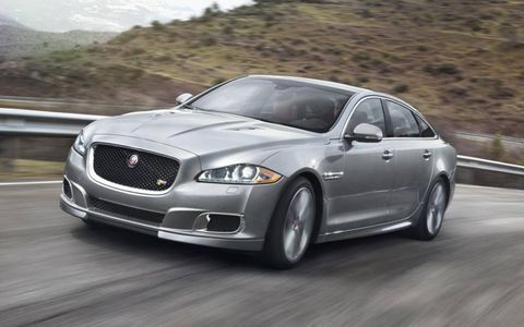 The 2014 Jaguar XJR will be the highest performance XJ sedan, sporting a 5.0-liter supercharged V8 engine that delivers 550 hp and 502 lb-ft of torque.
