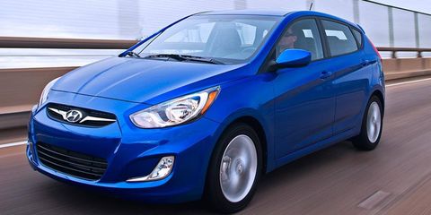 A front view of the 2012 Hyundai Accent.