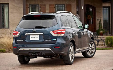 The 2014 Nissan Pathfinder Hybrid is available in two-wheel and four-wheel drive configurations, and three trim levels: SV, SL and Platinum.