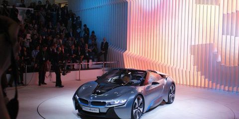 The BMW i8 spyder at the Beijing motor show.
