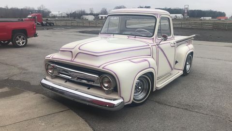 Mike Brown’s 1953 Ford F100 exudes the over-the-top paint and upholstery work of a 1960s custom truck.