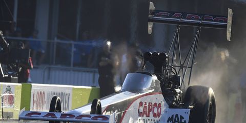Steve Torrence made a a 3.682-second pass at 327.51 mph in the final qualifying session Friday.