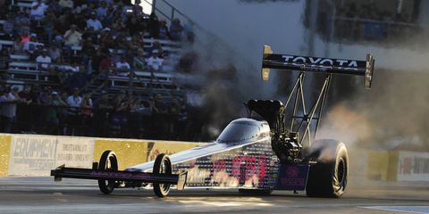 Antron Brown hopes to move closer to clinching an NHRA title on Sunday in Texas after locking in the top qualifying spot for the NHRA Texas FallNationals.