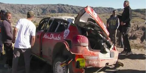 What's left of Kris Meeke's Citroen C3 after he rolled the car multiple times during Rally Argentina.